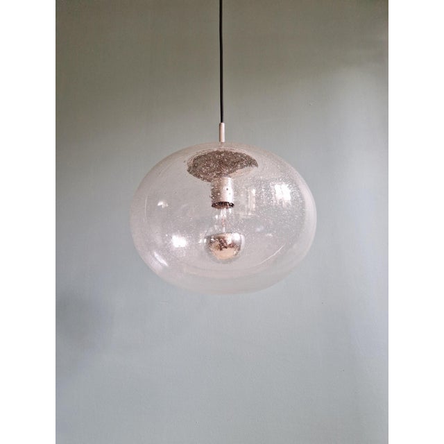 Space Age Pendant Light in Clear Bubbled Glass, 1960s-1970s For Sale - Image 11 of 13