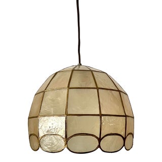 Vintage Capiz Shell Plug-In Pendant For Sale