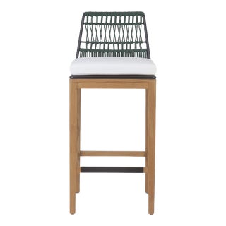 Haviana Weave Outdoor Bar Stool in Green For Sale