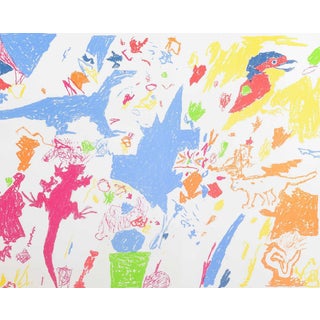 Jens Peter Helge Hansen, Colorful Composition with Animals, 1986, Lithograph For Sale