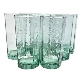Vintage Icy Seafoam Green Tumblers- Set of 8 For Sale