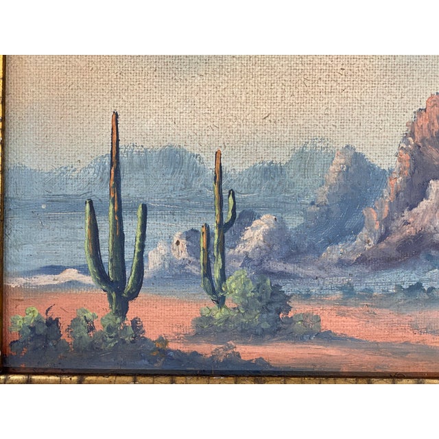 1920s 1920s Southwestern Desert Scene Painting For Sale - Image 5 of 9