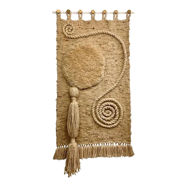 Large Handwoven Wool Wall Art / Tapestry Attributed to Jane Knight For Sale