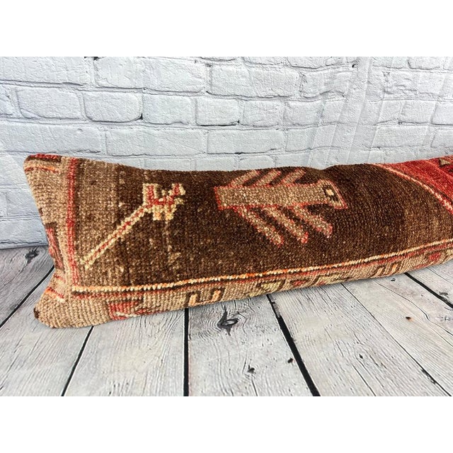 Turkish 12 x 46 Lumbar Rug Pillow Harmony Retreat Turkish Pillow Cushion Cover For Sale - Image 3 of 4