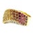 Vintage 18k Multi Color Sapphire and Diamond Band Ring, Size 6.25 For Sale - Image 4 of 9