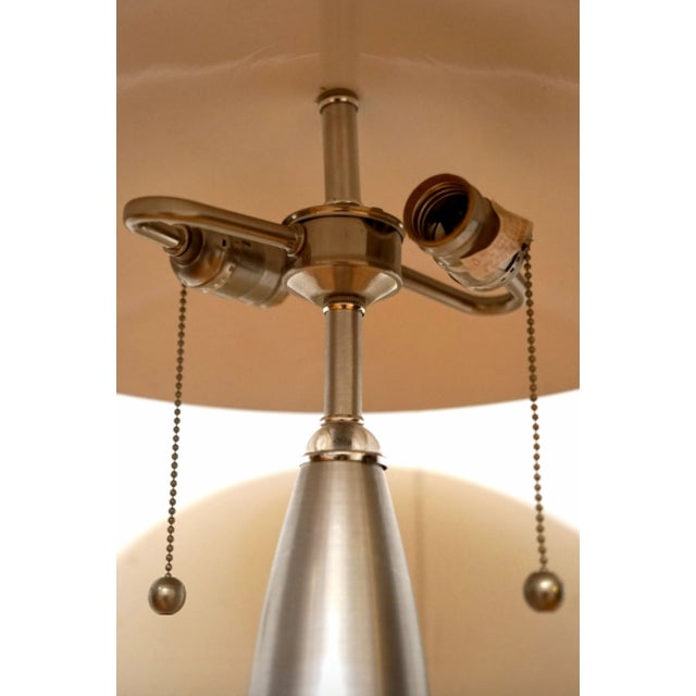 Vintage Laurel Lamp Co. Style Brushed Steel Domed Lamp For Sale - Image 11 of 13