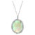 52 Carat Oval Ethiopian Opal & Diamond Pendant 14 Karat White Gold Necklace For Sale - Image 12 of 18
