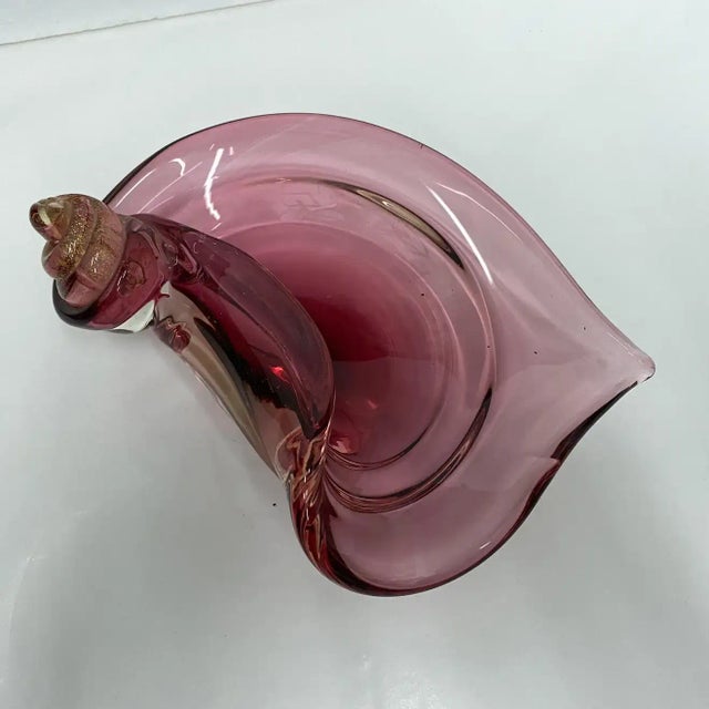 Mid-Century Modern 1970s Mid-Century Modern Purple and Gold Murano Glass Italian Ashtray For Sale - Image 3 of 11