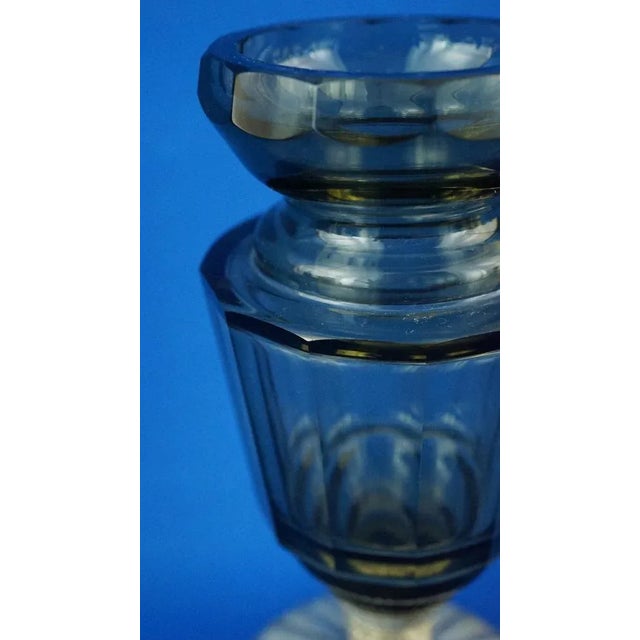 20th Century Art Nouveau Crystal Vase with 800 Silver Base attributed to the Val Saint Lambert Manufacture, Belgium, 1940s For Sale - Image 10 of 18
