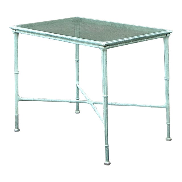 Vintage Cast Aluminum Outdoor Side Table After Brown Jordan For Sale