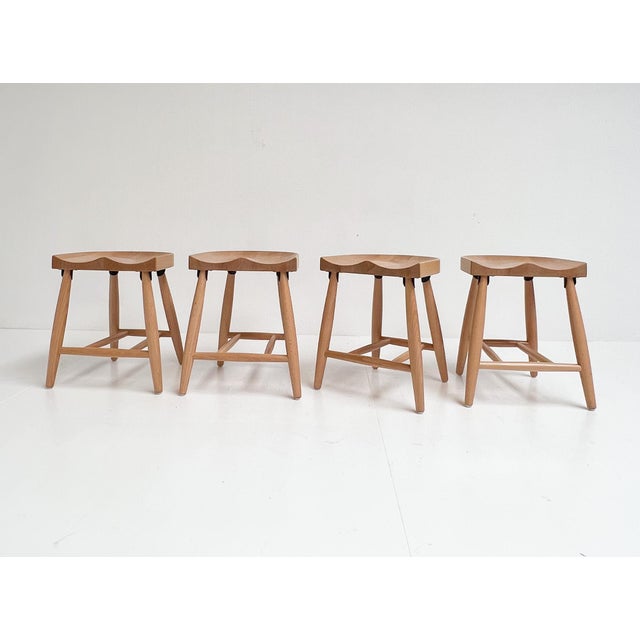 Vintage Wooden Stools, 2000, Set of 4 For Sale - Image 12 of 12