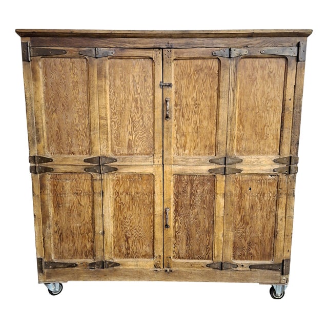Baker's Cabinet on Wheels in Pine For Sale
