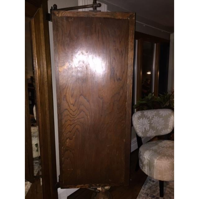 Burnt Umber 1920 Oak Trifold Dressing Room Mirror For Sale - Image 8 of 10