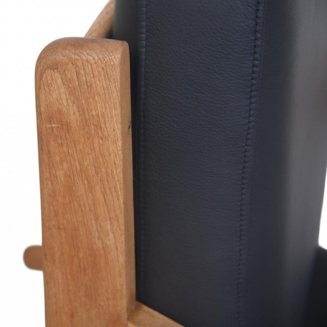 GE290 Chair in Oak and Black Leather by Hans Wegner, 1980s For Sale - Image 9 of 18