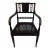 Mid 20th Century Neoclassical Black Painted Armchair With Cane Seat For Sale