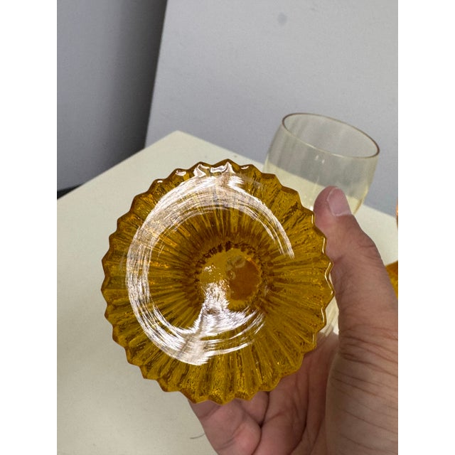 Lenox Vintage 1970s Tempo Buttercup Yellow Glasses, Set of Four For Sale - Image 12 of 12