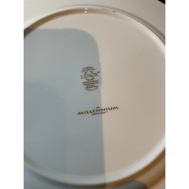 LENOX ROYAL SCROLL 11 Dinner Plates 11 Salad plates 6 Soup bowls 11 Bread and butter plates 11 Saucers 11 Cups 1 Gravy...