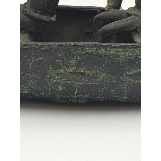 Authentic Mid Cent. 16" Benin Bronze Boat Sculpture African Tribal Lost Wax Art For Sale - Image 18 of 18