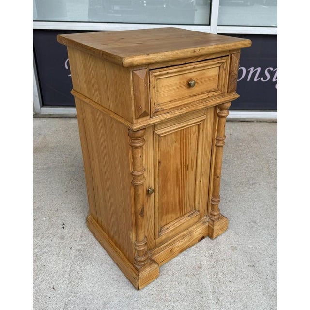Farmhouse Early 1900s Solid Pine Nightstand For Sale - Image 3 of 12