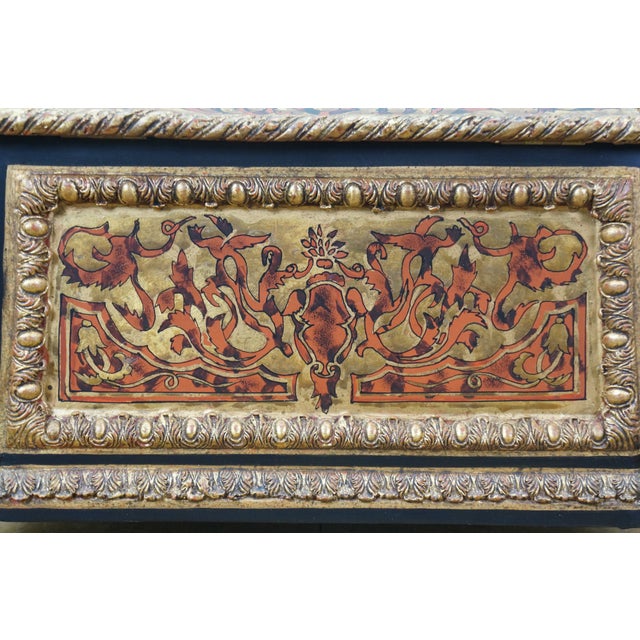 Late 20th Century French Napoleon Style Faux Boulle Jewelry Keepsake Box Chest Casket 15" For Sale - Image 12 of 16