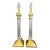 Mid 20th Century Neoclassical Brass and Glass Corinthian Column Table Lamps a Pair For Sale