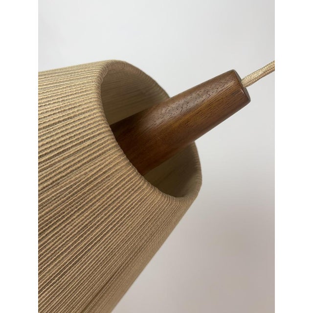 1960s Teak Rope-Raffia Pendant Lamp from Temde, 1960s For Sale - Image 5 of 18