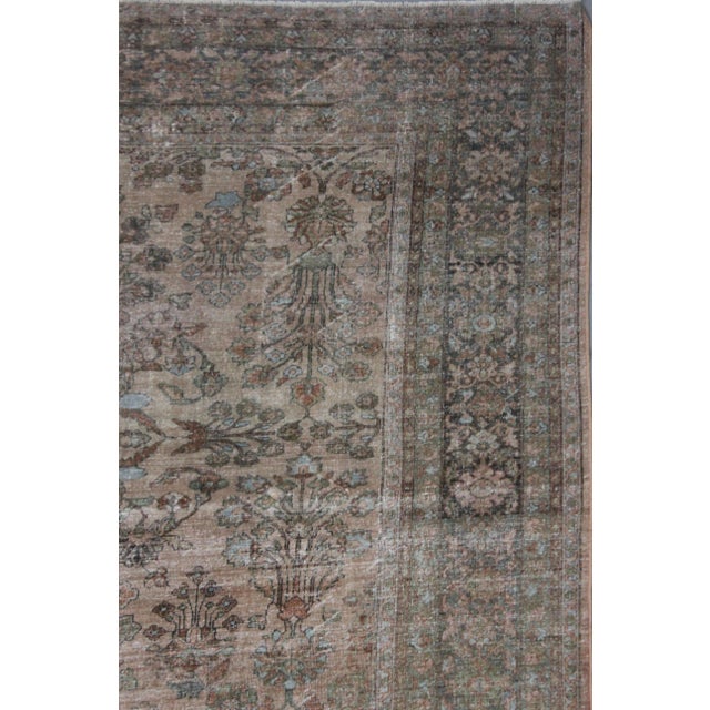 Hand Knotted Distressed Antique Mahal Rug - 11'9" X 19'10" For Sale - Image 4 of 4