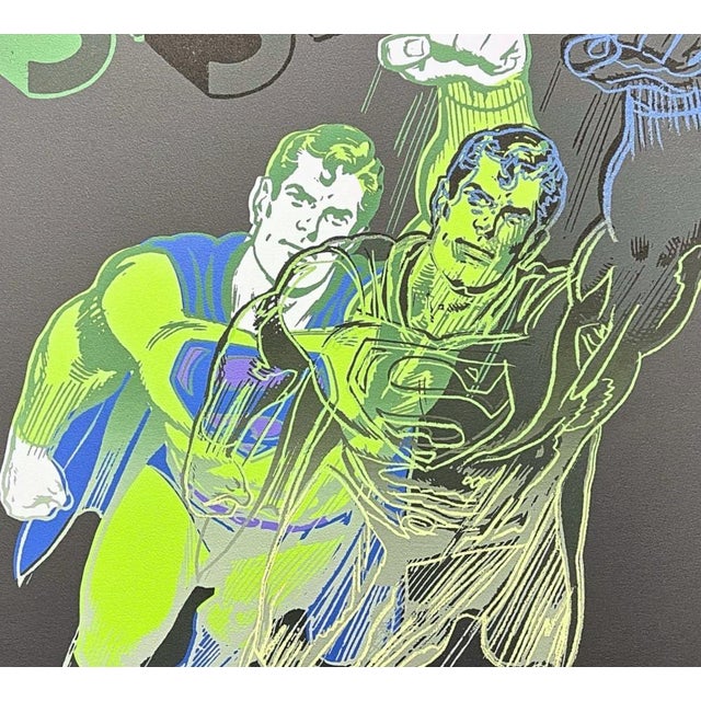 Andy Warhol (after) "Superman light green" print, size 60 x 60 cm, plate signed bottom right, numbered with pencil on...