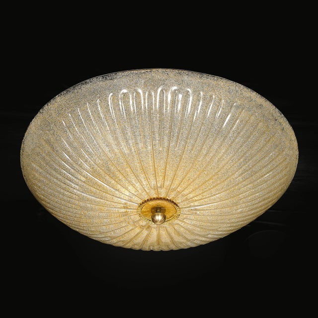 Pair of Mid-Century Barovier Y Toso Hand-Blown Fluted Murano Glass Chandeliers For Sale - Image 14 of 18