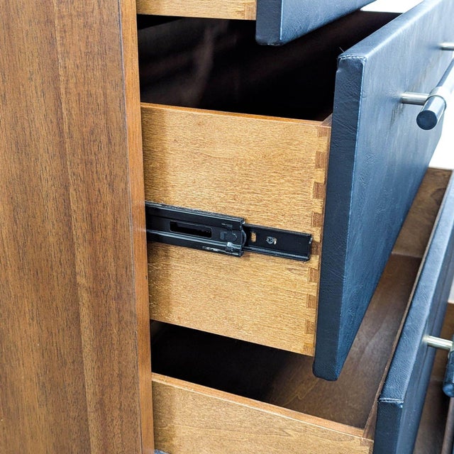 Cb2 Oberlin Modern 4-Drawer Wood Dresser With Black Fronts and Brass Accents For Sale - Image 11 of 13