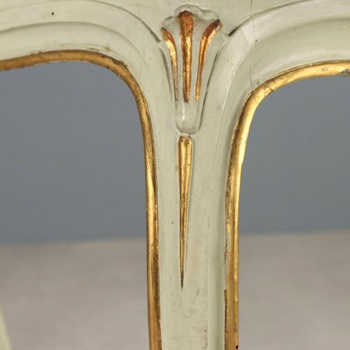 Antique Coffee Table in Lacquered Wood with Marble Top, Italy, 20th Century For Sale - Image 5 of 10