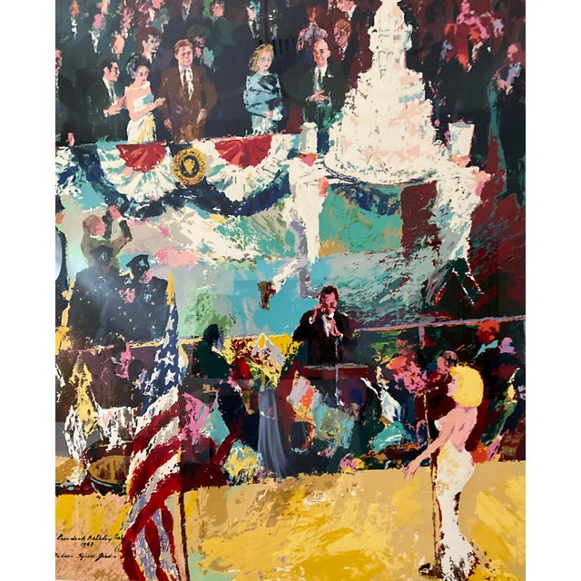 Leroy Neiman's painting of JFK's birthday party,with Marilyn Monroe singing,one of 80 Artist Proof color serograph, from...