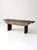 Antique primitive farmhouse bench with original green and cream paint, a beautifully weathered plank top, broad wood legs,...