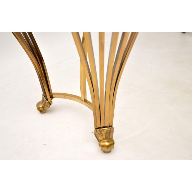 Vintage Italian Brass and Glass Console Table, 1960s For Sale - Image 10 of 11