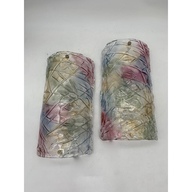 Wall Lamps in Murano Glass attributed to Mazzega, 1980s, Set of 2 For Sale - Image 10 of 10
