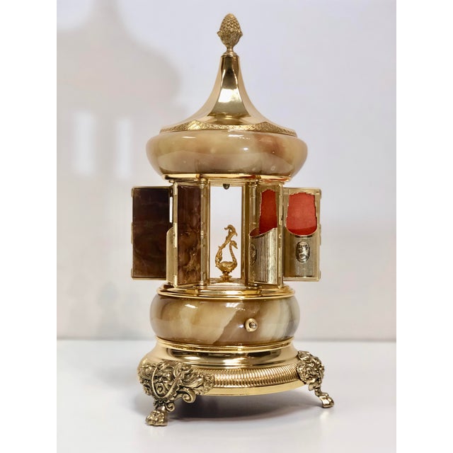 Vintage MidCentury Brevettato Gold Gilded Cigarette & Lipstick Holder