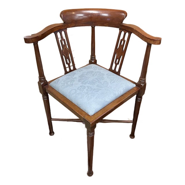 Brandt Georgian-Style Mahogany Corner Chair For Sale