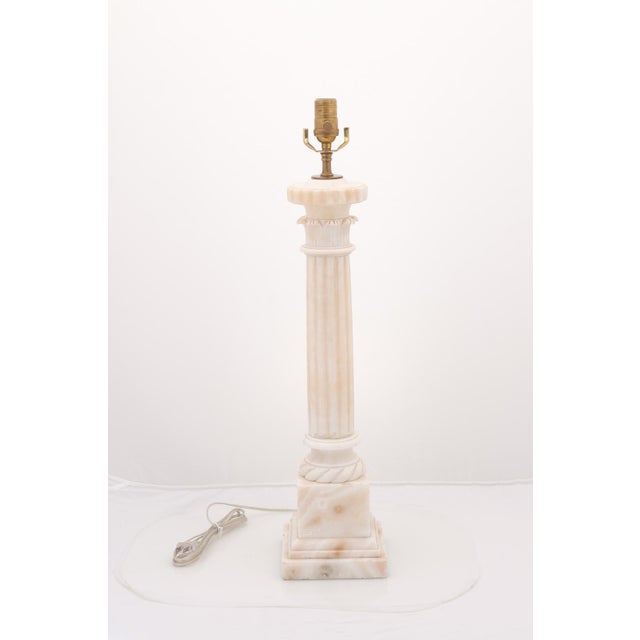 French 1940s Large Neo-Classical Empire Alabaster Columns, France - a Pair For Sale - Image 3 of 8