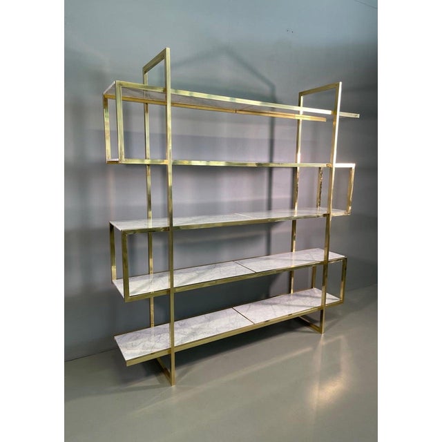 Mid-Century Brass Marble Bookcase, 1960s For Sale - Image 9 of 15