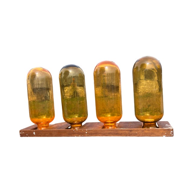 Mid Century Modern Dansk Inverted Apothecary Pill Jars Storage Spice Japan Holder For Sale - Image 10 of 11