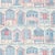 Sanderson Home Wallpaper. Beach Huts. Color: Red / Blue ( 4 Rolls X 11 Yards Each) For Sale