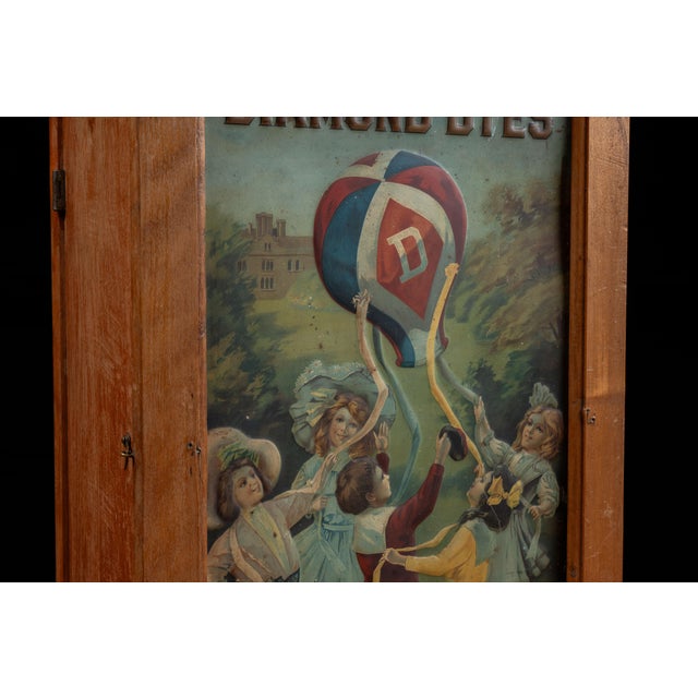 Wood Early 20th Century Diamond Dyes Point-of-Sale Countertop Cabinet For Sale - Image 7 of 13
