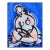 Blue 1, Seated Woman Drawing on Paper 11 X 14" For Sale