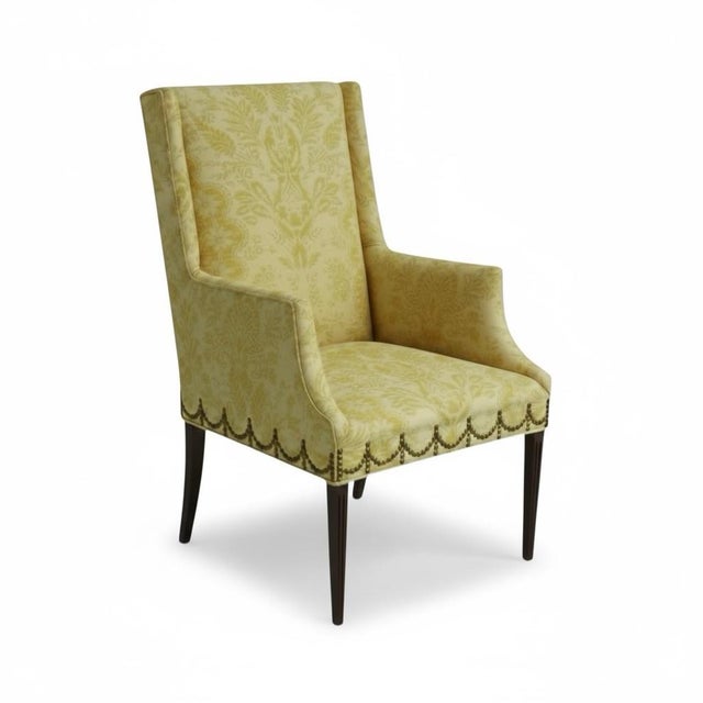 1990s Late 20th-C. English Chippendale Style Custom Wingback Chair For Sale - Image 5 of 5