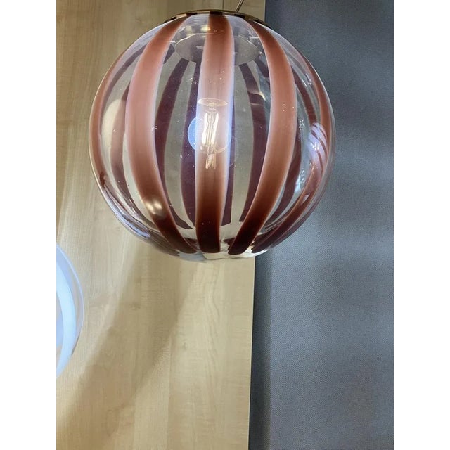 Transparent Brown Sphere Pendant in Murano Glass from Simoeng For Sale - Image 10 of 10