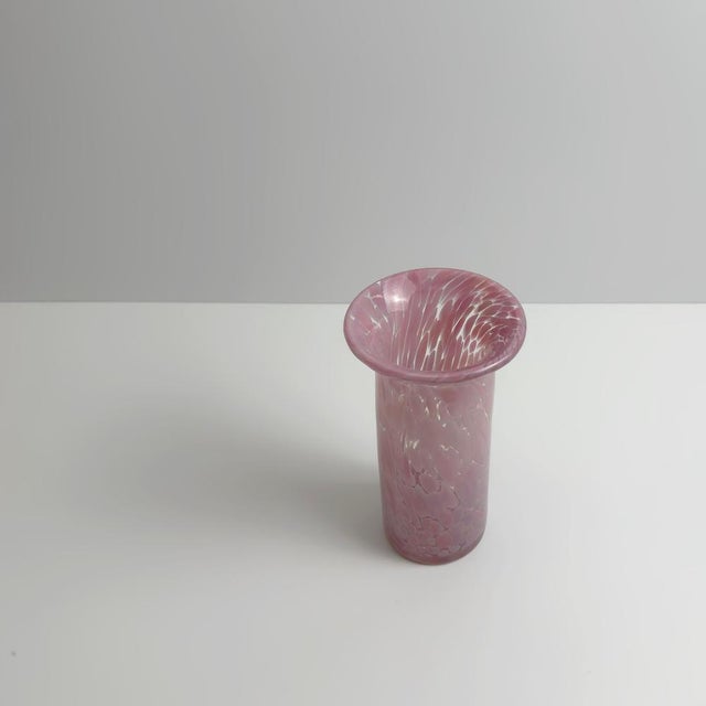 Vintage Pink Mottled Glass Spill Vase from Mdina, 1970s For Sale - Image 3 of 10