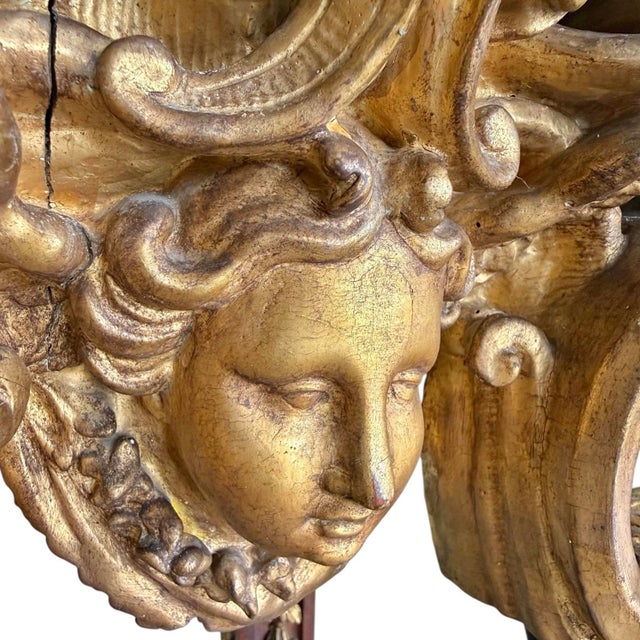 Italian Baroque Revival Giltwood and Oak Console Table, 18th Century and Earlier For Sale - Image 9 of 13