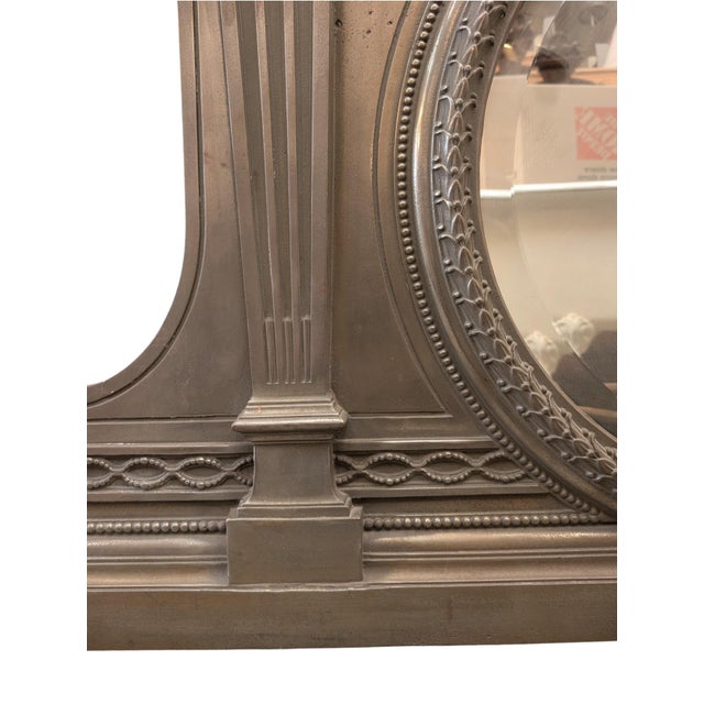 Neoclassical Early 21st Century Neoclassical Cast Iron Overmantel Mirror For Sale - Image 3 of 6