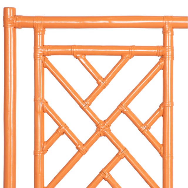 David Francis Chippendale Platform Bed Queen, Citrus Orange For Sale - Image 4 of 7