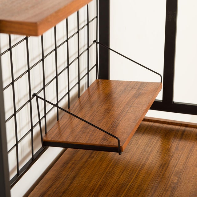Black Mid-Century Italian Bookcase with a Desk, 1970s For Sale - Image 8 of 14